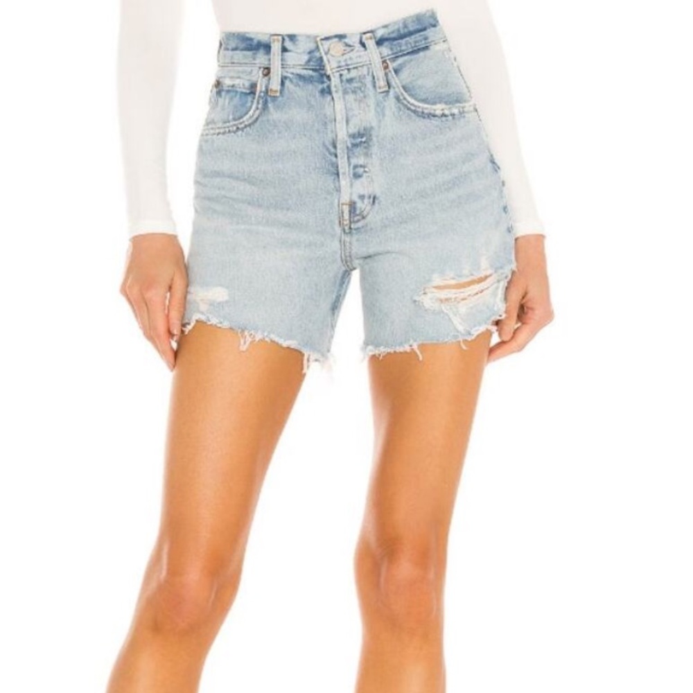 Agolde Distressed Denim Short - Riley Short